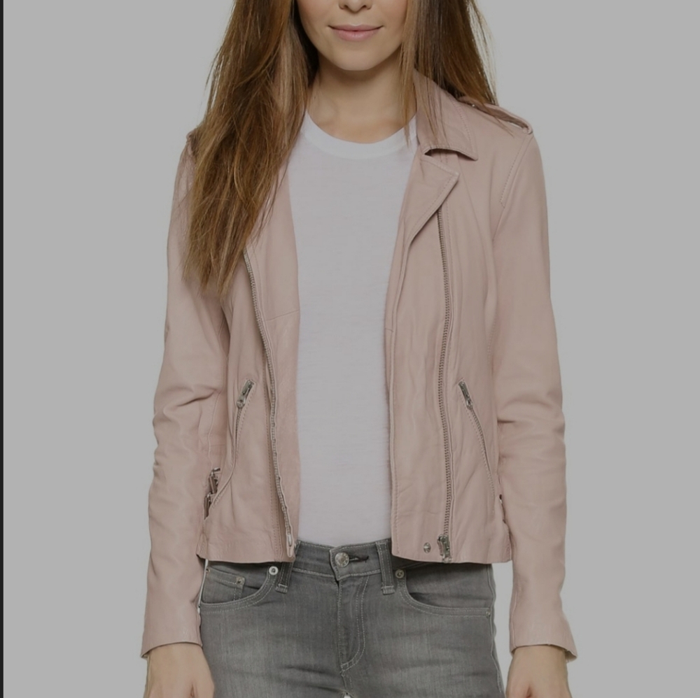 Rebecca Taylor pink leather jacket